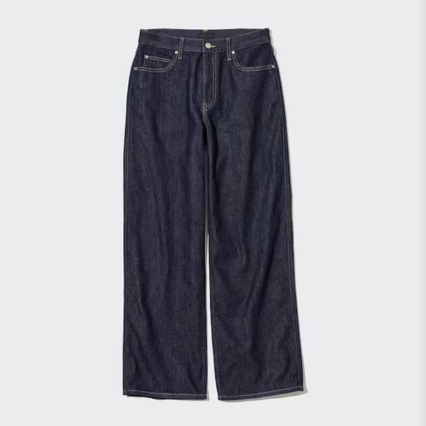 [71(28)] 유니클로 와이드 배기 진 69 NAVY