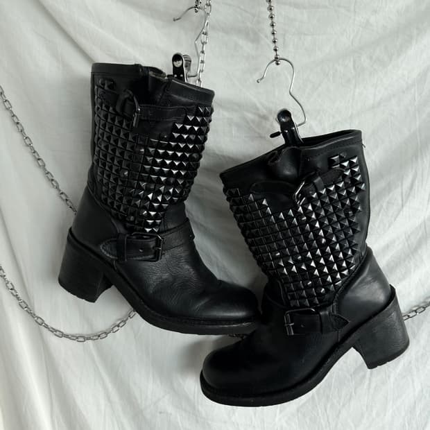 ash 아쉬 스터드 버클 웨스턴부츠