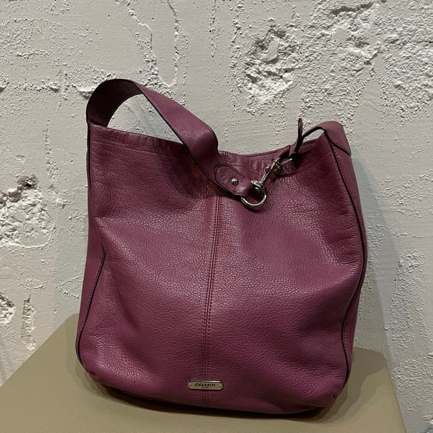 COACH 코치 퍼플 레더 숄더백 