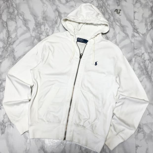폴로 랄프로렌 써멀 후드집업 자켓 크림화이트