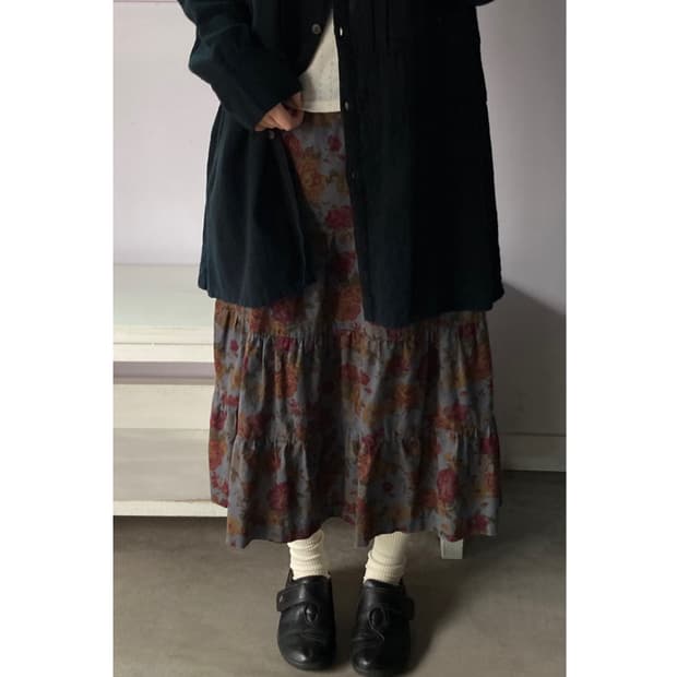 일본빈티지) 로즈 캉캉 스커트