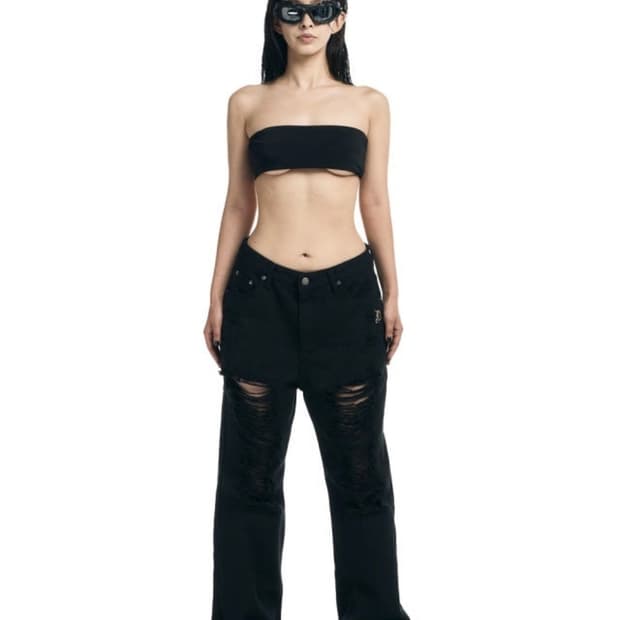 오도어 Black damage jean 데미지 진 팬츠