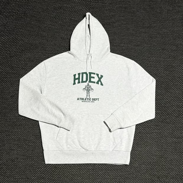 [L] Hdex 에이치덱스 컴프레이션 멜란지 화이트 후드티
