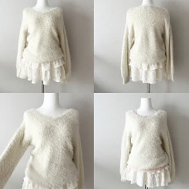 빈티지 아이보리 앙고라 니트 히메갸루