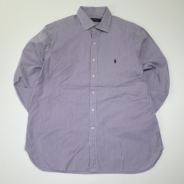 CL575 XL 폴로 코튼 벵갈스트라이프 퍼플 셔츠 남방