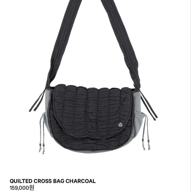 Coyseio QUILTED CROSS BAG CHARCOAL