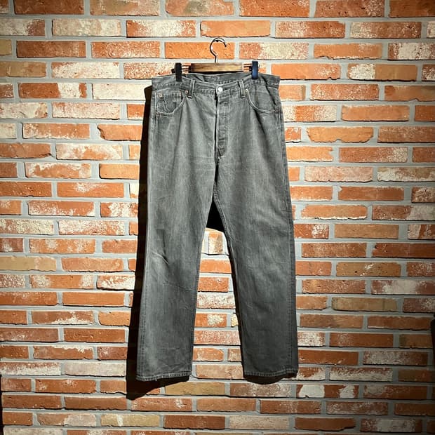 90s USA 빈티지 리바이스 501 블랙 데님 팬츠