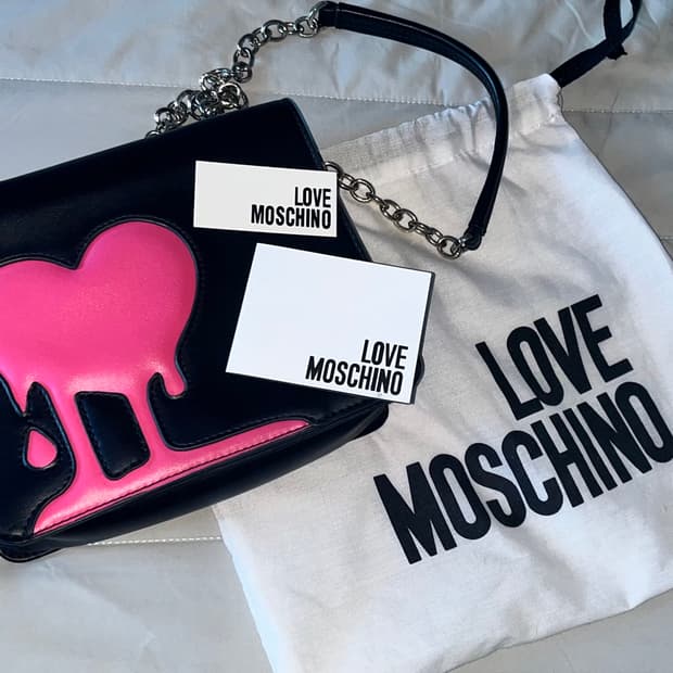 moschino dripping heart 토트백