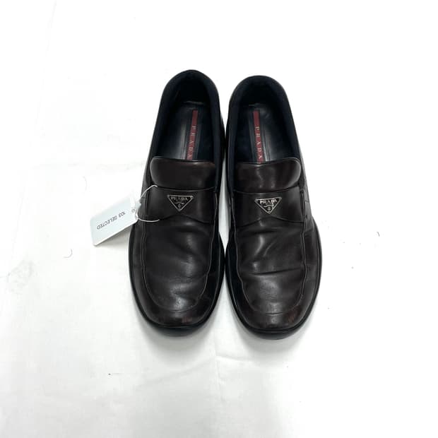 Prada Sport Logo Leather Loafers