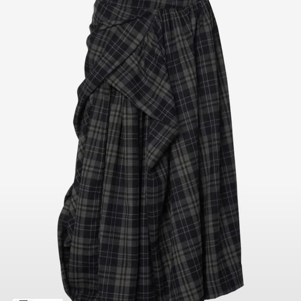 구함)플레어업 체크 롱스커트