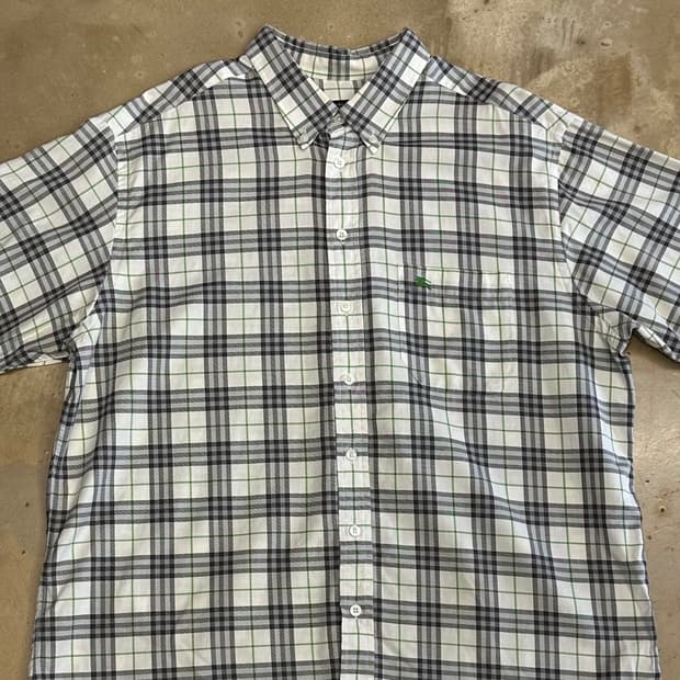 XL 버버리 그린로고 노바체크 반팔 셔츠