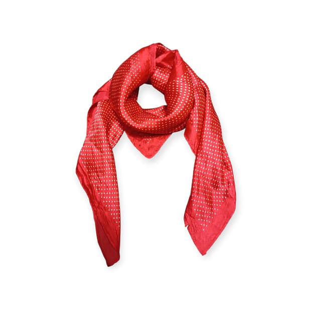모리걸 레드 땡땡이 사각스카프 