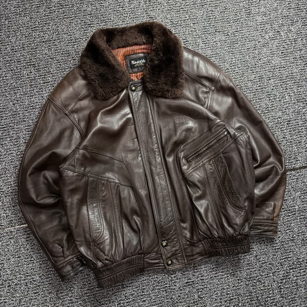 Rodette 아카이브 램스킨 브라운 레더 무스탕 2137