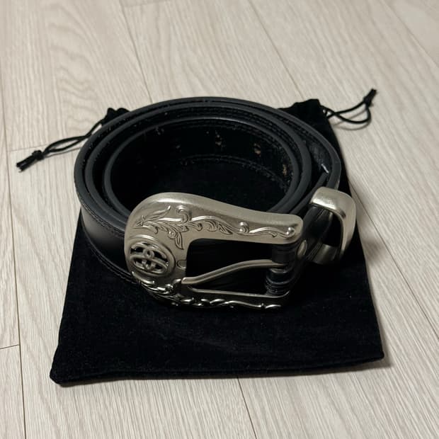 스투시 SS 링크 카우보이 벨트 S-M 블랙