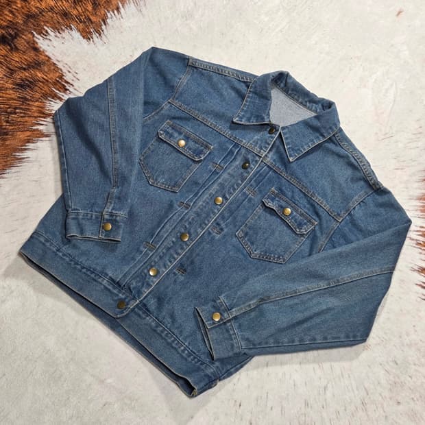 빈티지 중청 투포켓 데님자켓