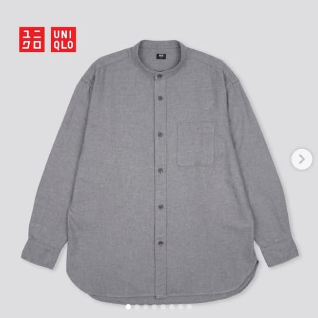 유니클로 플란넬 셔츠 스탠드 밴드 차이나 카라