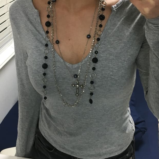 layered cross necklace