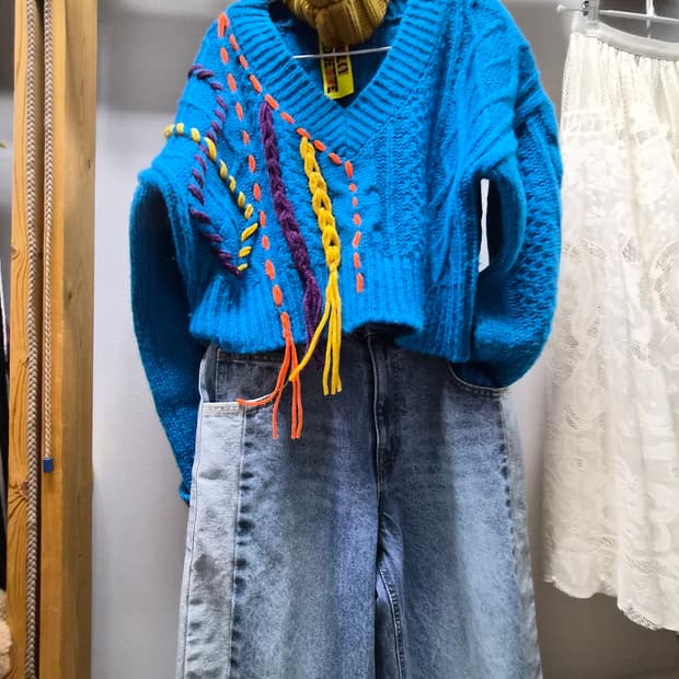 럭키슈에뜨 언발니트.sickos 빈티지데님