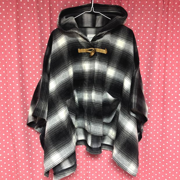 [LOWRYS FARM] 로리즈팝 체크 후드 케이프