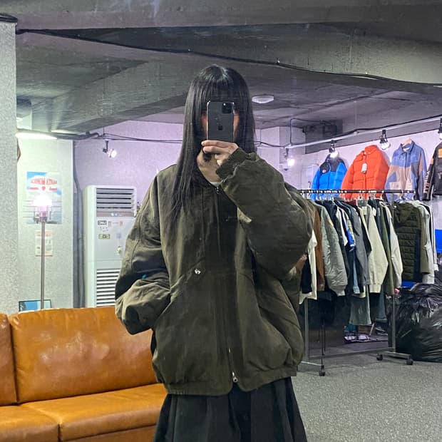 이에이 칼라 오버사이즈 카키 자켓 B4214