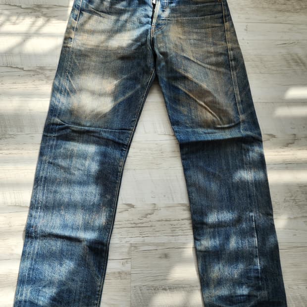 리바이스 501XX 셀비지 워싱 복각 데님. USA W30 LVC 청바지