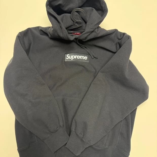 슈프림 박스로고 후드 블랙 L 