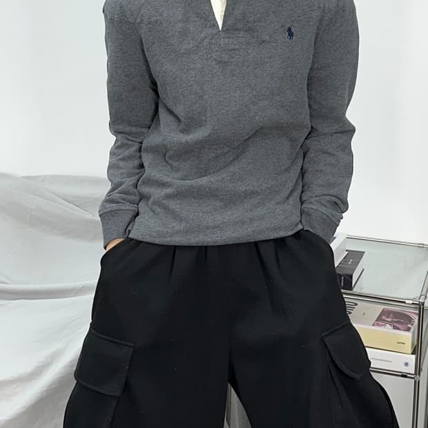 폴로 랄프로렌 포니 그레이 미니멀 럭비 pk S