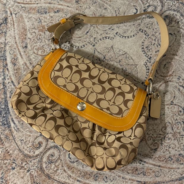 빈티지 코치 웨스턴 카멜 숄더백