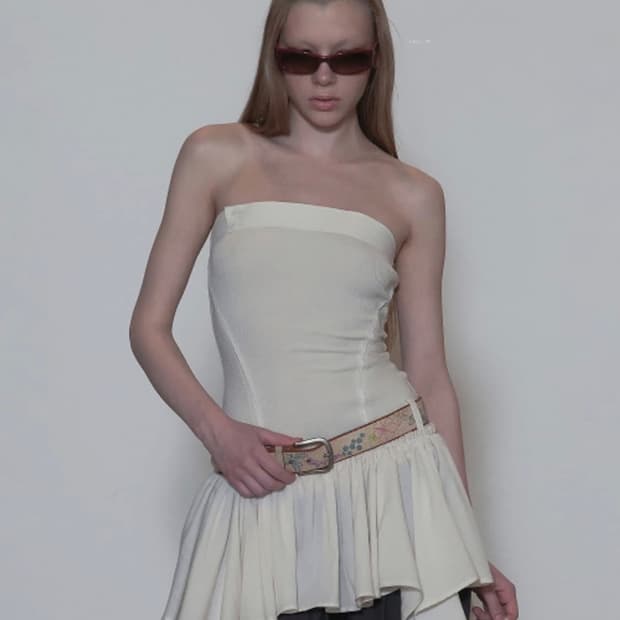 스컬프터 Tube Top Low Waist Dress Cream