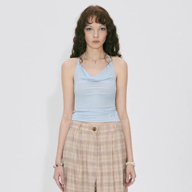 스컬프터 Basic Symbol Logo Cowl Top Sky