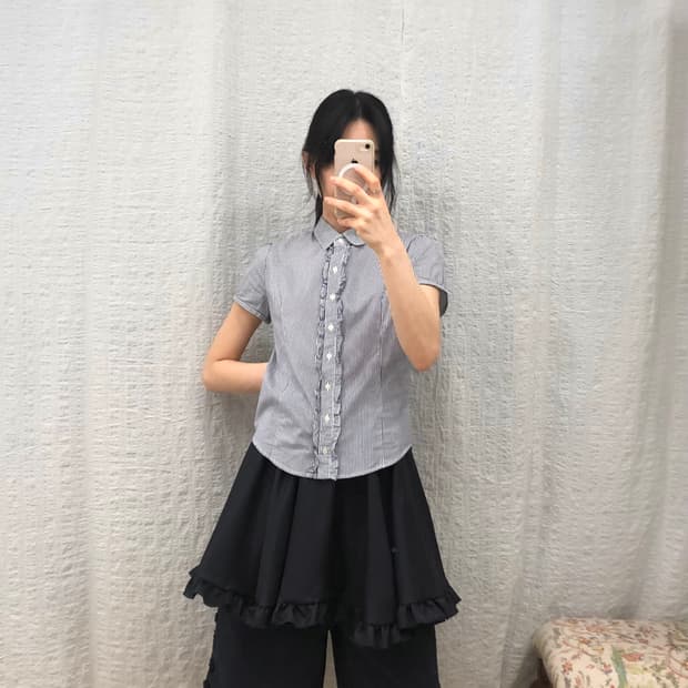 fril navy stripe blouse