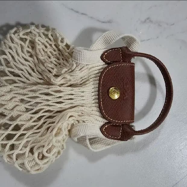 롱샴 필레 네트백 아이보리 xs