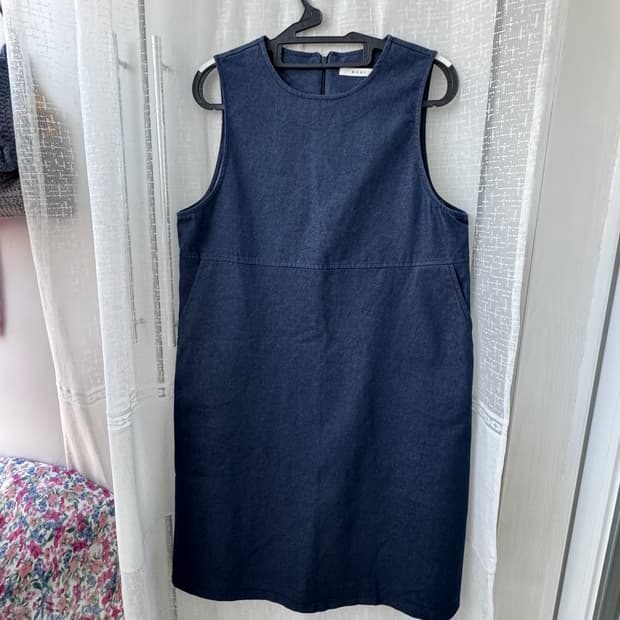 청 데님 뷔스티에 원피스