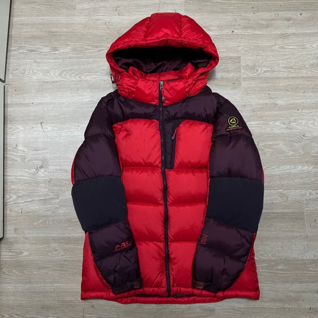 프로월드컵 구스다운 700 배색 후드 패딩 점퍼 [레드] L/100