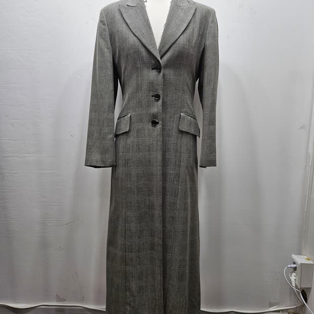 레노마(renoma) 체크 울 롱코트 38