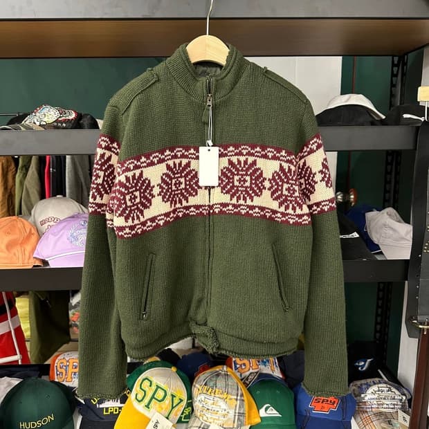 빈티지 코위찬 니트 집업 M