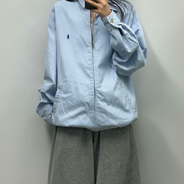 폴로 랄프로렌 화이트블루 헤링턴 자켓
