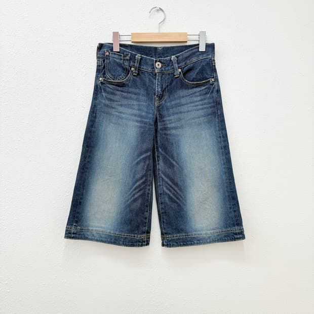 빈티지 리바이스 로우라이즈 하프 와이드 데님 팬츠