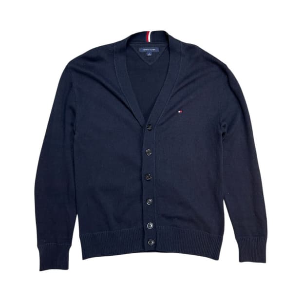 (M) 타미 힐피거 네이비 플래그 니트 가디건 TK-004