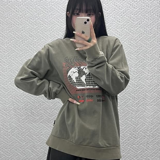 아디다스 올드스쿨 빈티지 스트릿 힙합 말차카키 맨투맨 XL C09772