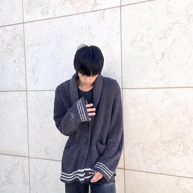 [GELATO PIQUE] Stipe Detail Grey Knit Ca