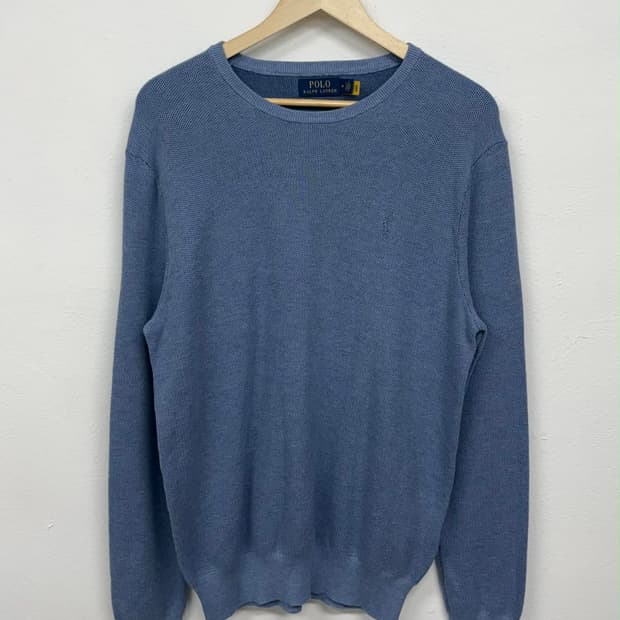 [M] 폴로 랄프로렌 스카이블루 코튼 니트 스웨터