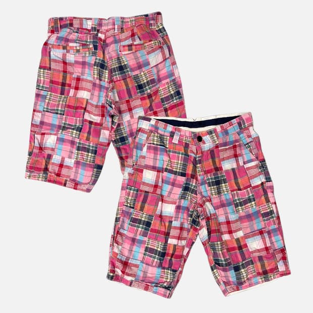 X'TYLE patch work check shorts