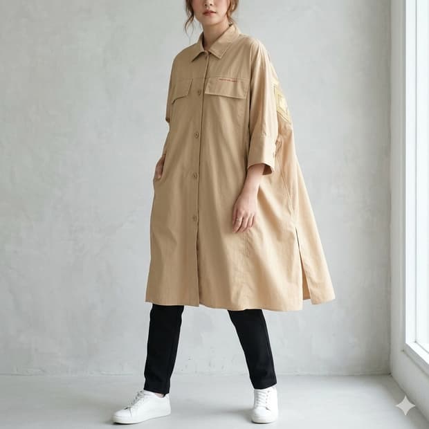 [55-66]쥬시쥬디 롱 셔츠형 원피스 겸 자켓