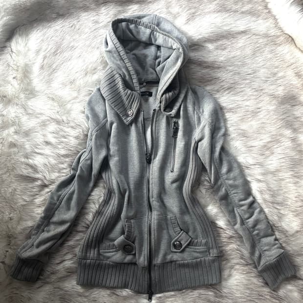 빈티지 DOSCH 셔링 후드 집업 자켓