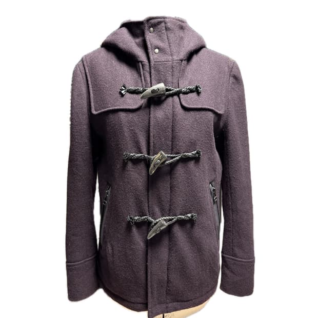 딥 퍼플 토글 울 자켓 코트