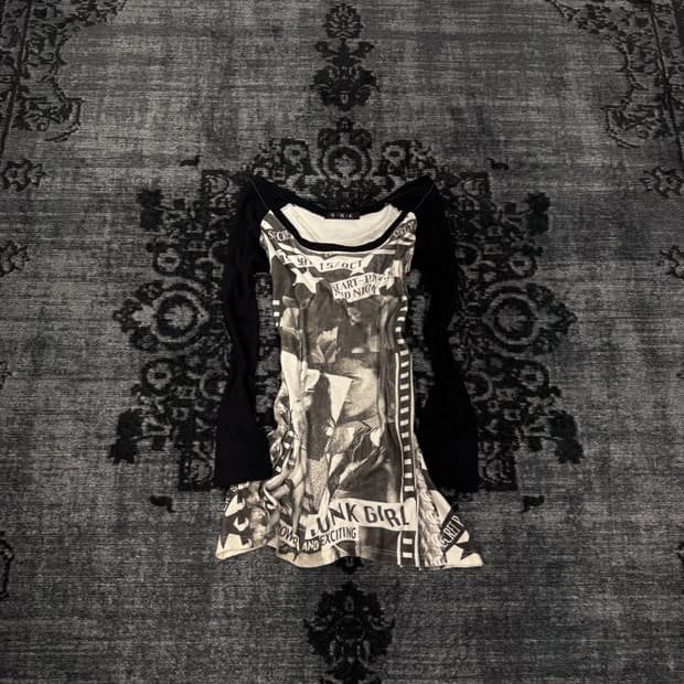 Shc punk printing raglan cut sew