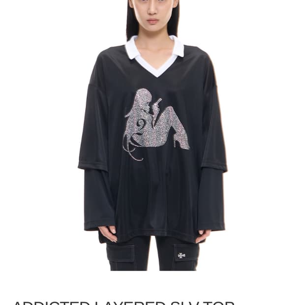 2000아카이브스 ADDICTED LAYERED SLV TOP 블랙