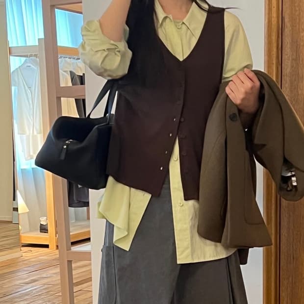 에토스 마일디 오버사이즈 셔츠 라임색상
