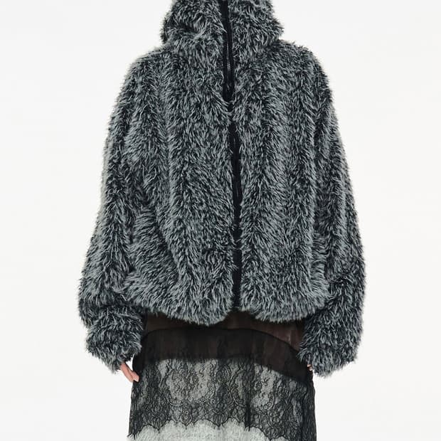 세릭 헤어리 바라클라바 집업 차콜